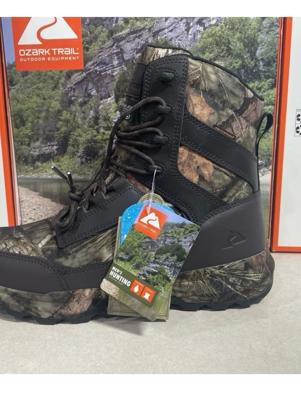 Ozark Trail Men's Camo Hunting Boots - Brown and Green